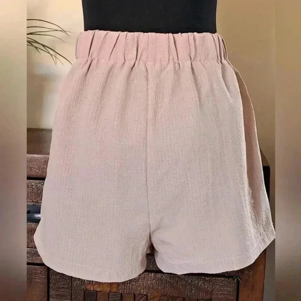 ❤️ Shein Tan Coloured Lightweight  Seersucker Shorts - Picture 6 of 8